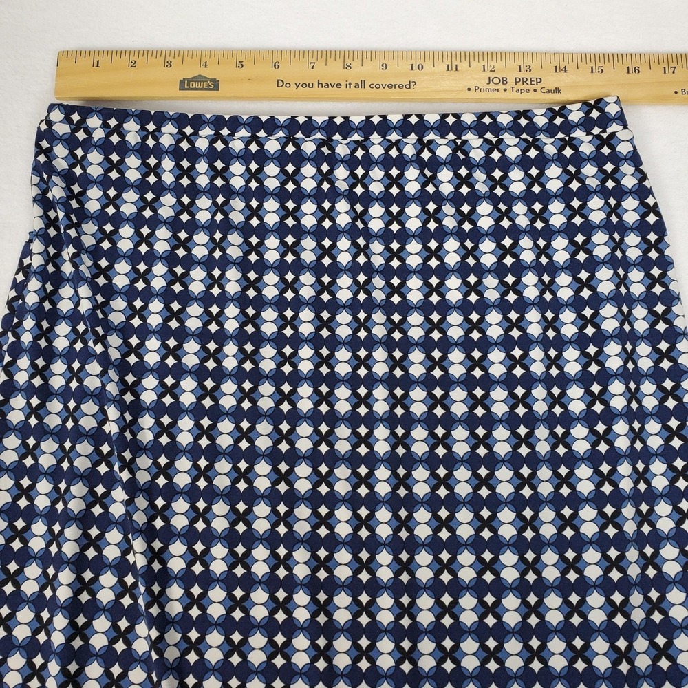 Max Studio Blue Geometric Circle Print Stretch Pencil Skirt Womens Large 4712W14 - Picture 6 of 7
